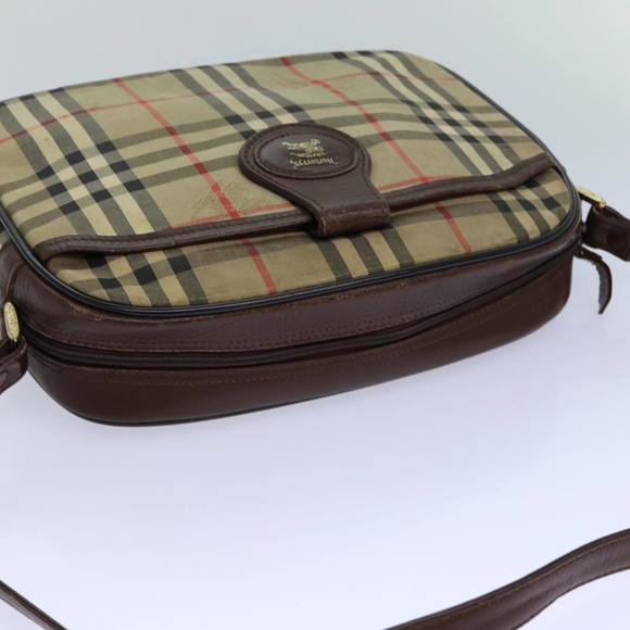 Burberrys Nova Check Blue Label Hand Bag Canvas Black Auth ti1774 - Picture 6 of 16